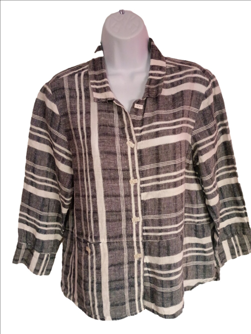 Linen Striped Button-Down Shirt